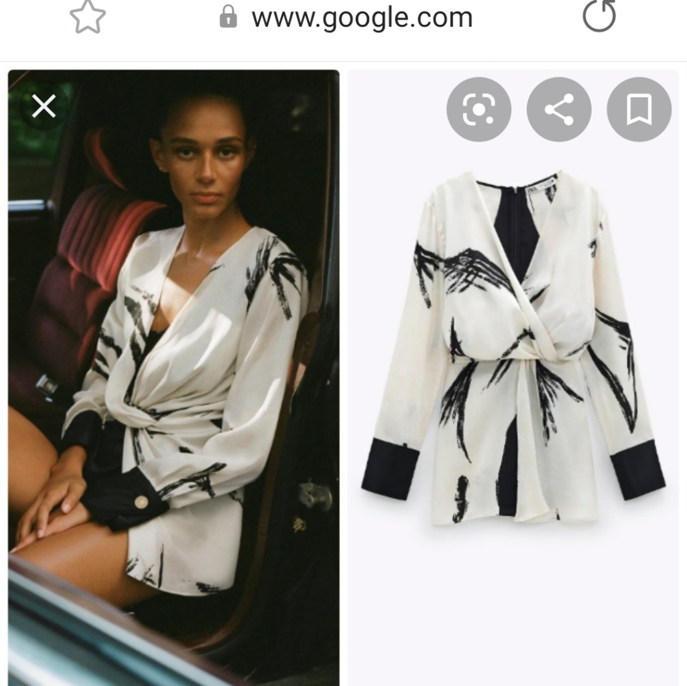 ZARA Printed Blouse with Knot - Picture 3 of 6